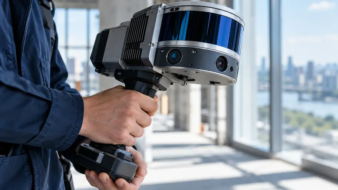 Appareil de capture spatiale générique tenu par un opérateur dans un laboratoire